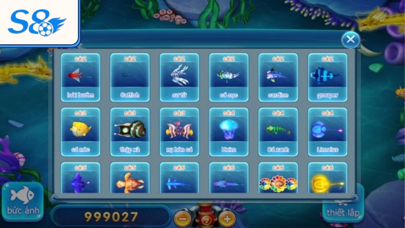 Hình ảnh sắc nét, hiệu ứng đạn bắn chân thực giúp bắn cá S8 thu hút